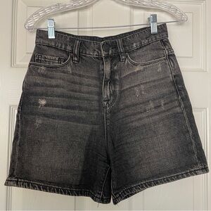 Urban Outfitters High-Waisted Washed Black Denim Shorts